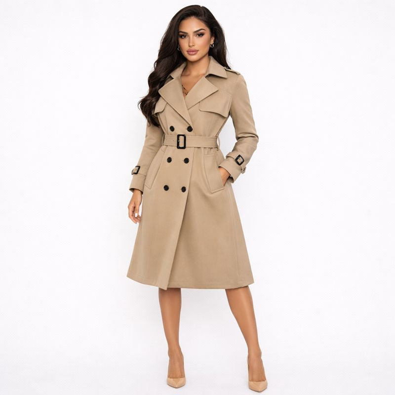 Fitted Trench Coat - Beige