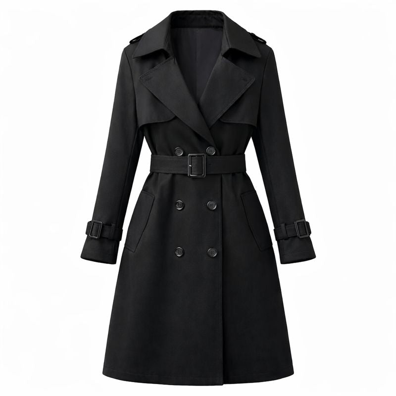 Fitted Trench Coat - Black