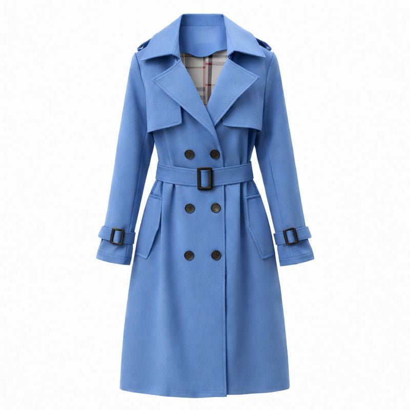 Fitted Trench Coat - Blue