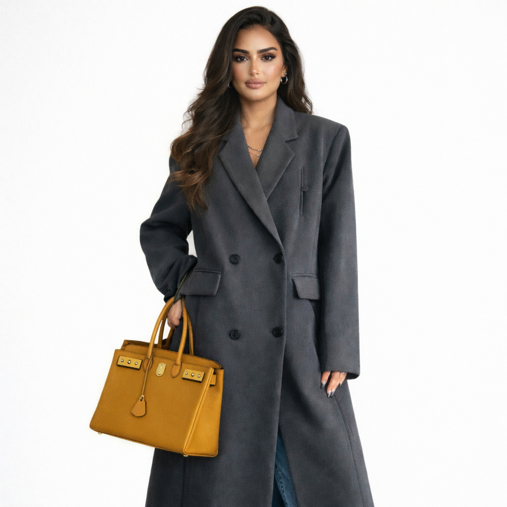 Long Blazer Coat - Gray