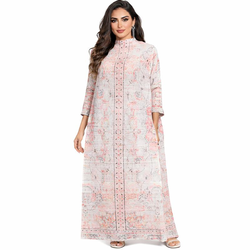 Pleated Kaftan - Baby Pink