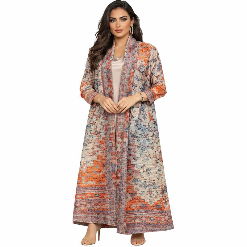 Pleated Abaya - Orangish