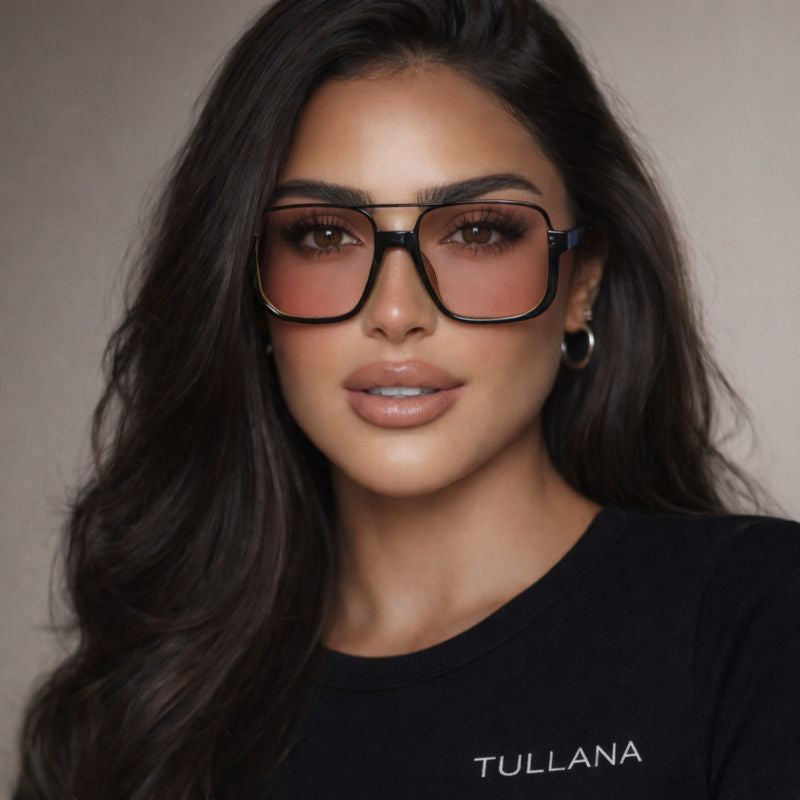 Stylish Square Sunglasses - Black/Orange